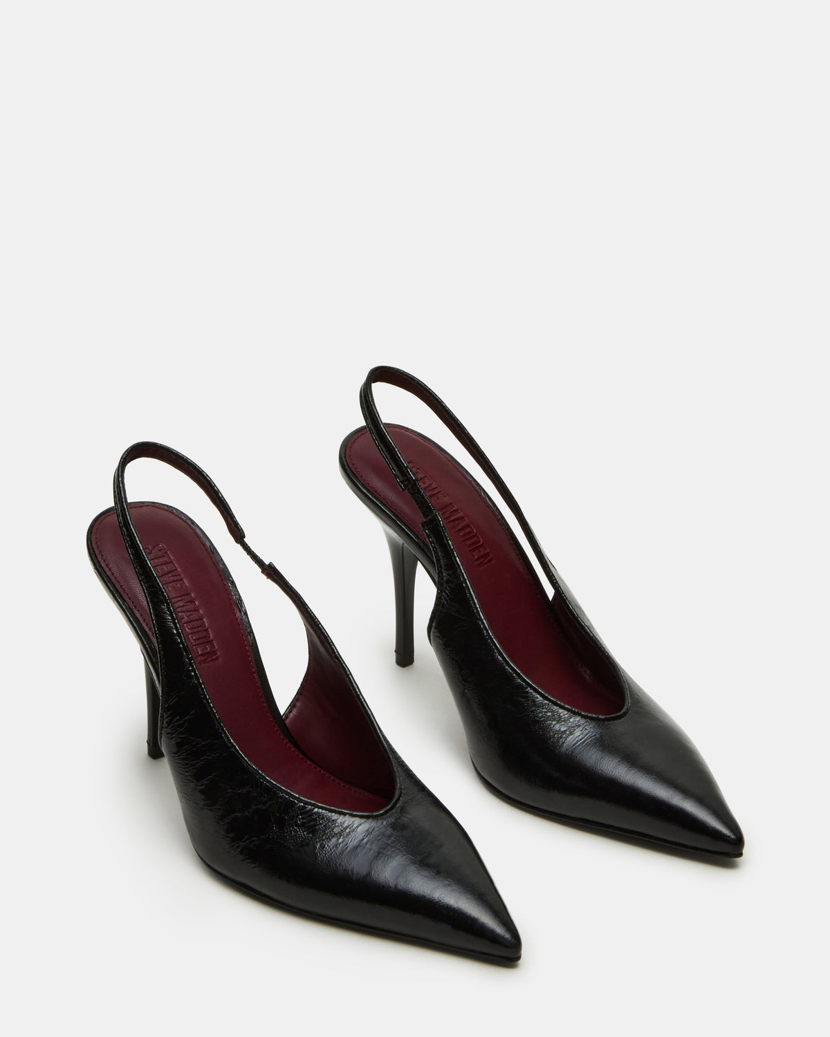 ANDROMEDA BLACK LEATHER HEELS - view 2