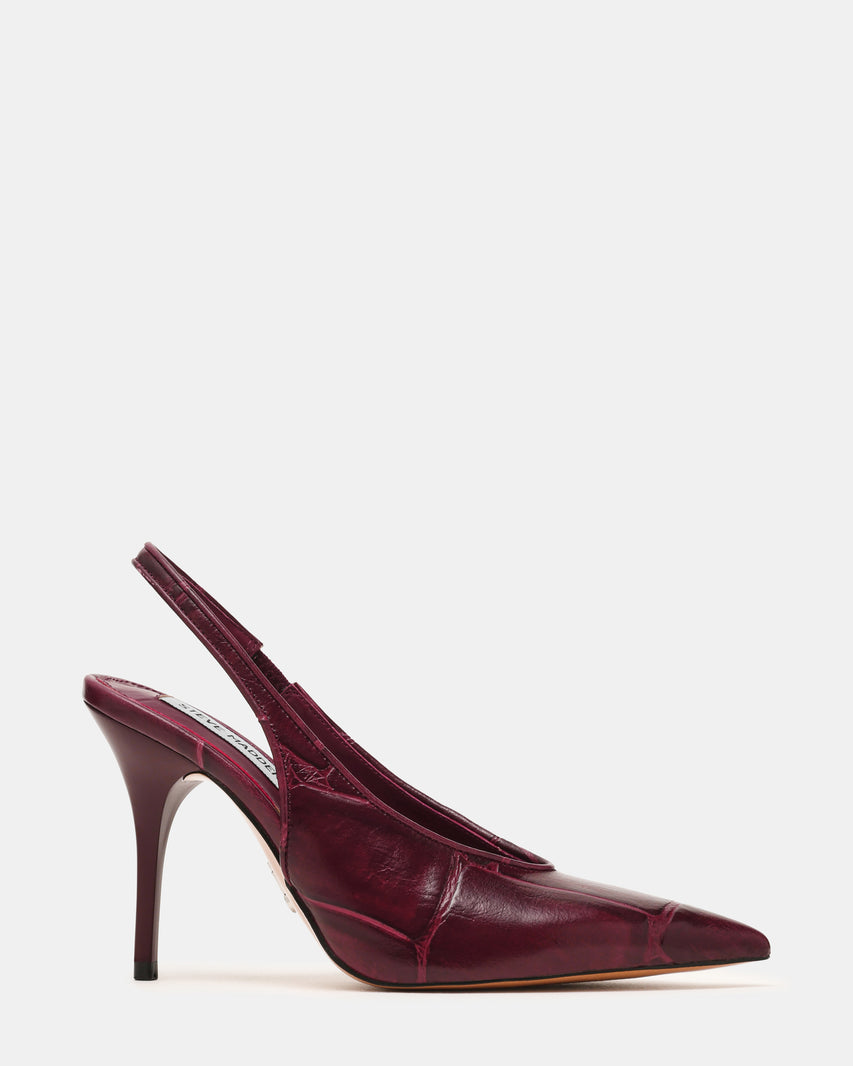 ANDROMEDA BURGUNDY EEL HEELS
