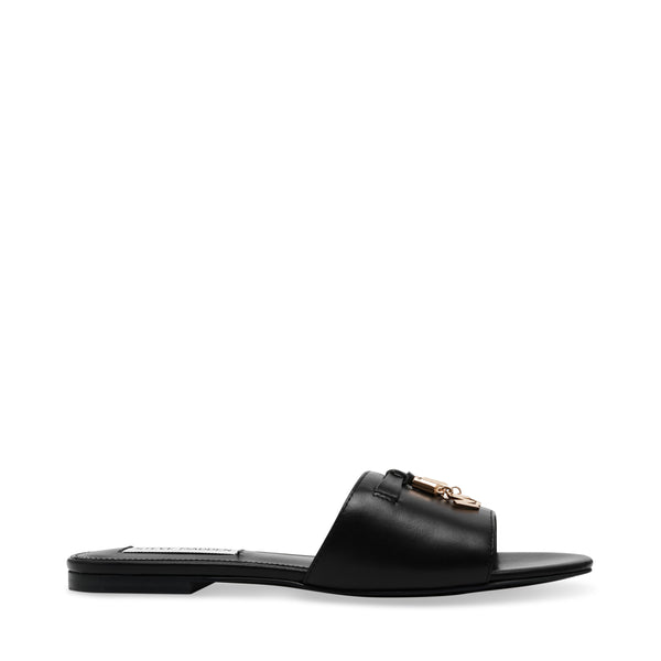 ANJELICA BLACK LEATHER SANDALS