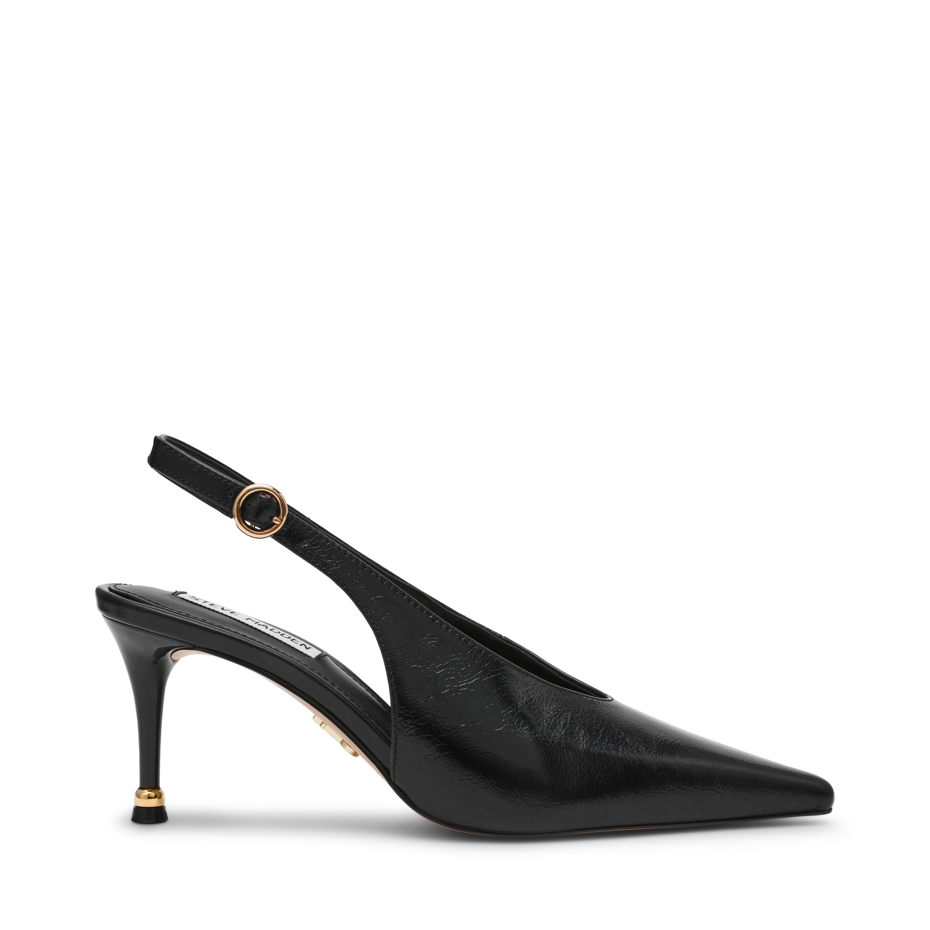 ARCHWAY BLACK LEATHER HEELS