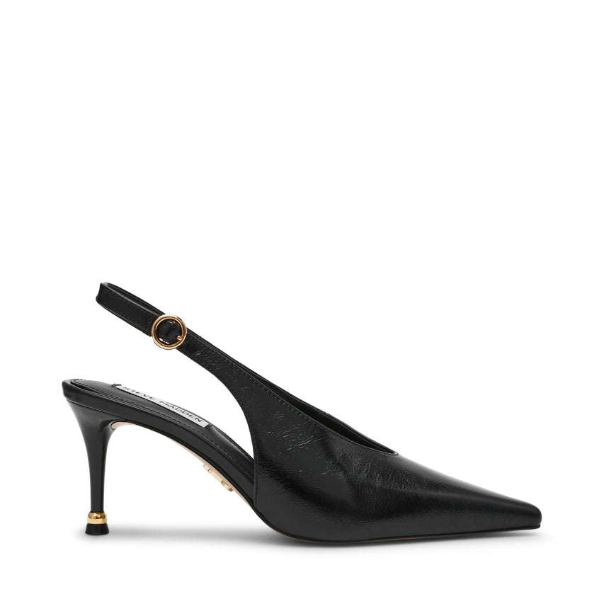 ARCHWAY BLACK LEATHER HEELS
