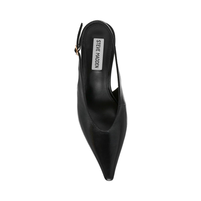 ARCHWAY BLACK LEATHER HEELS - view 5