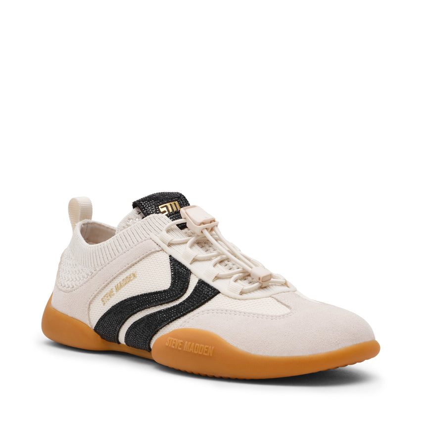 BISCOTTI-R CREAM/BLACK SNEAKERS