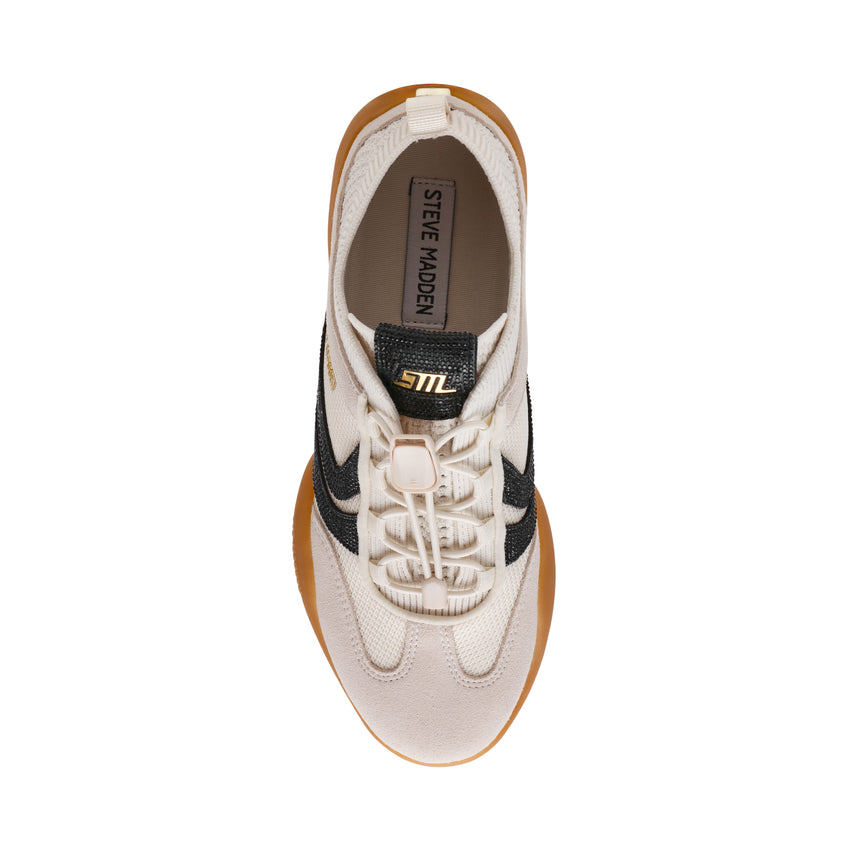 BISCOTTI-R CREAM/BLACK SNEAKERS