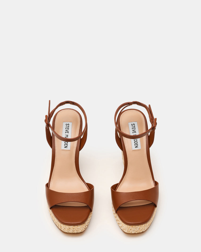BLEECKR TAN LEATHER SANDALS - view 3