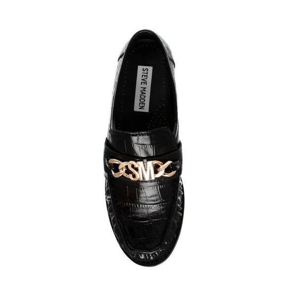 CATHEDRAL BLACK CROC LOAFERS