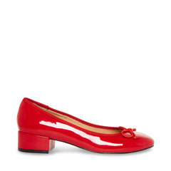 CHERISH RED PATENT HEELED FLATS