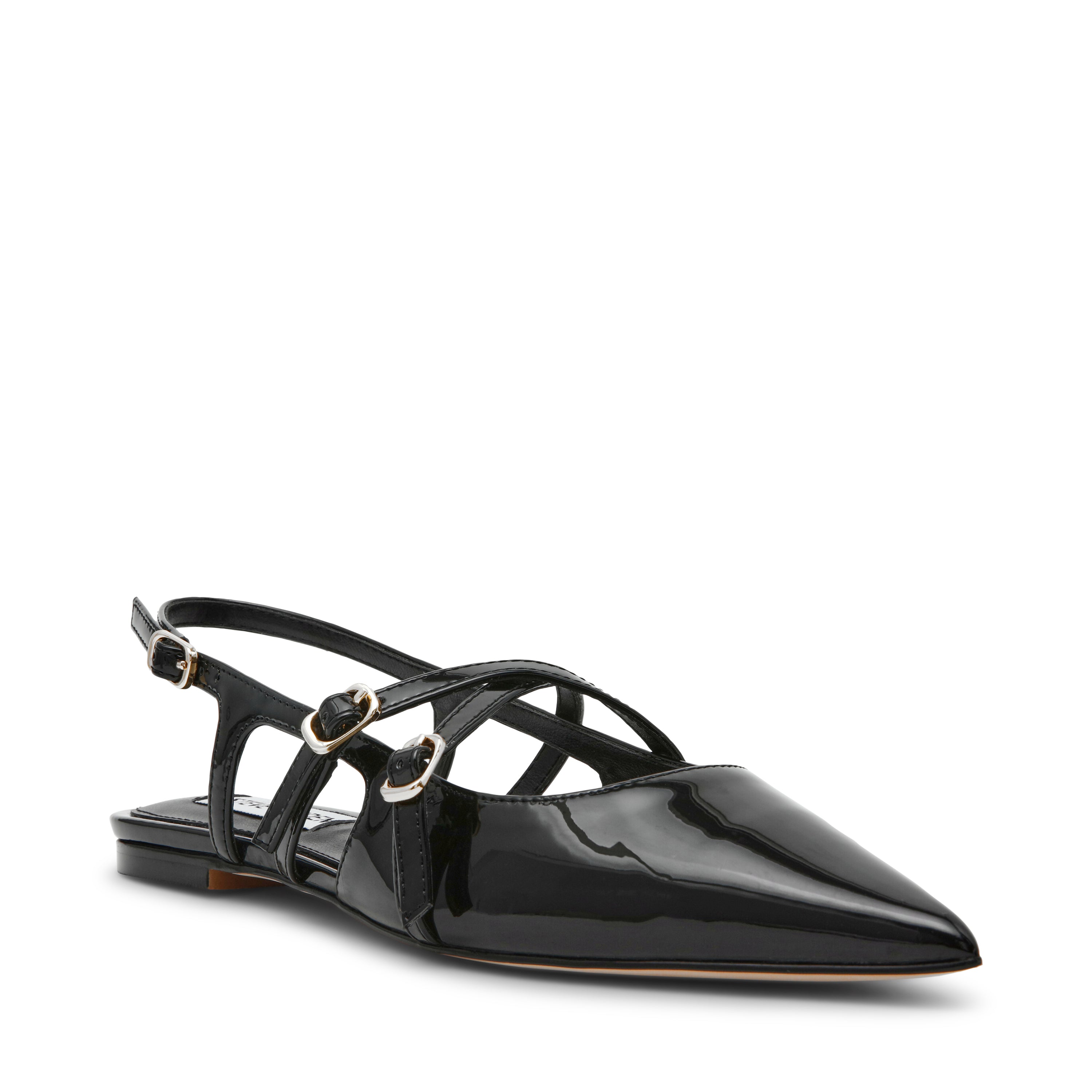CLIO BLACK PATENT FLATS