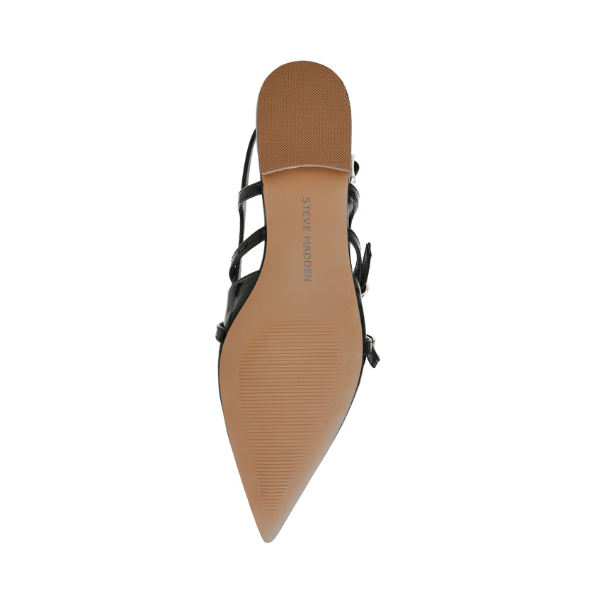 CLIO BLACK PATENT FLATS