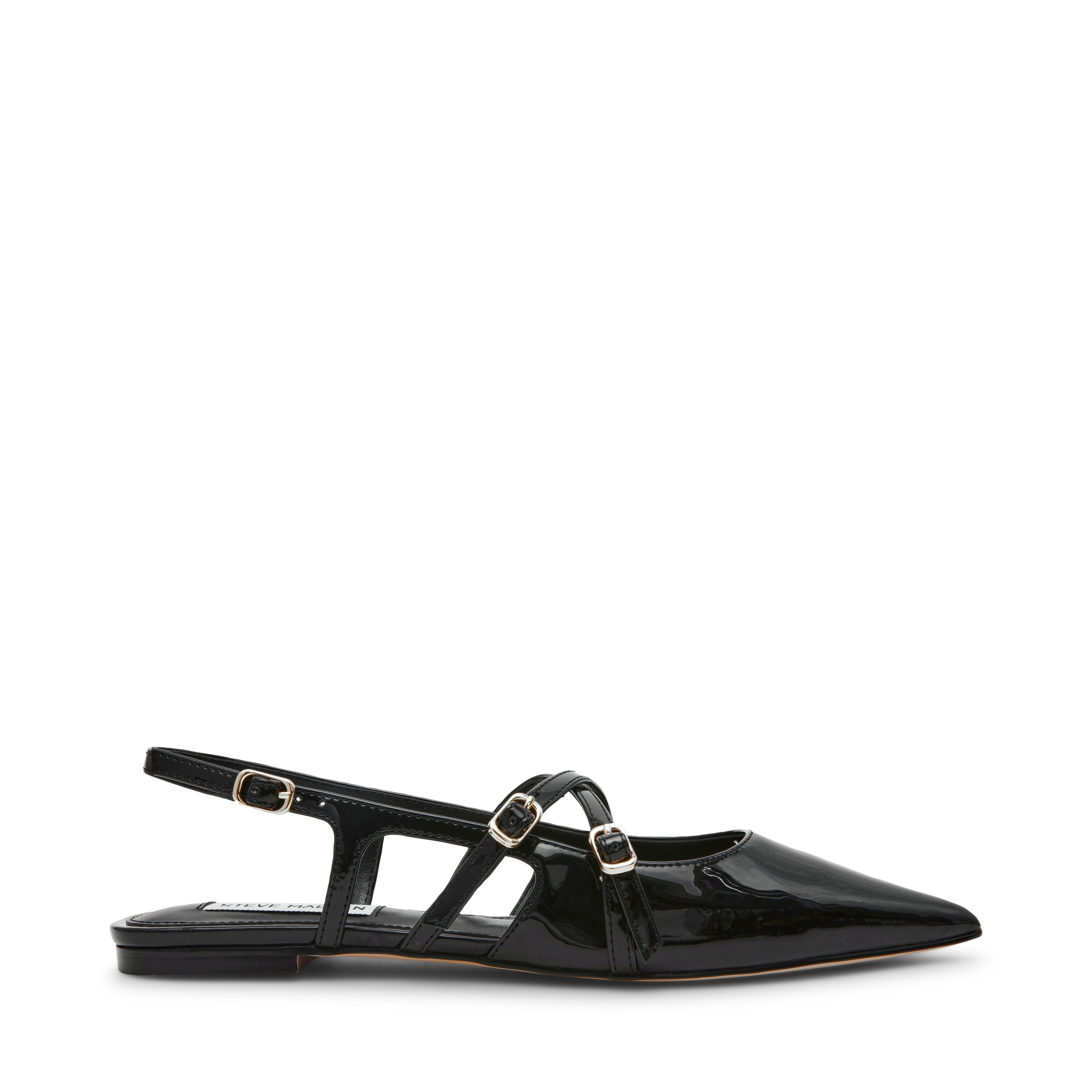 CLIO BLACK PATENT FLATS
