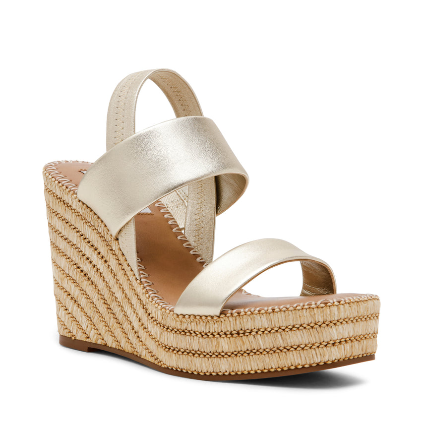CONTESSA GOLD LEATHER HEELS