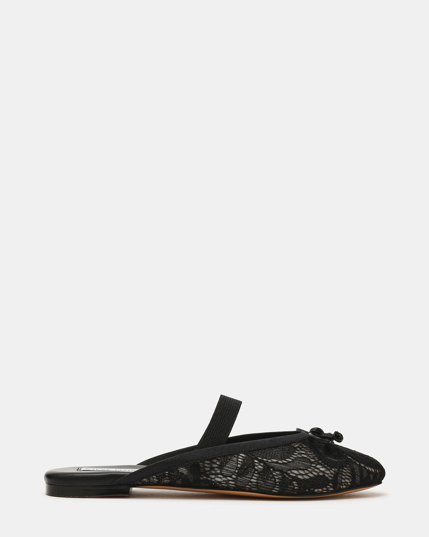 CUTESY-LACE BLACK LACE FLATS