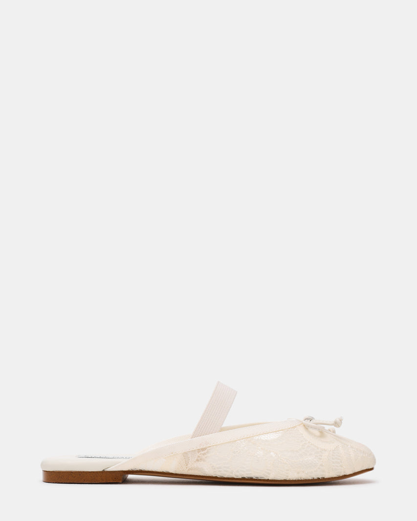 CUTESY-LACE WHITE LACE FLATS