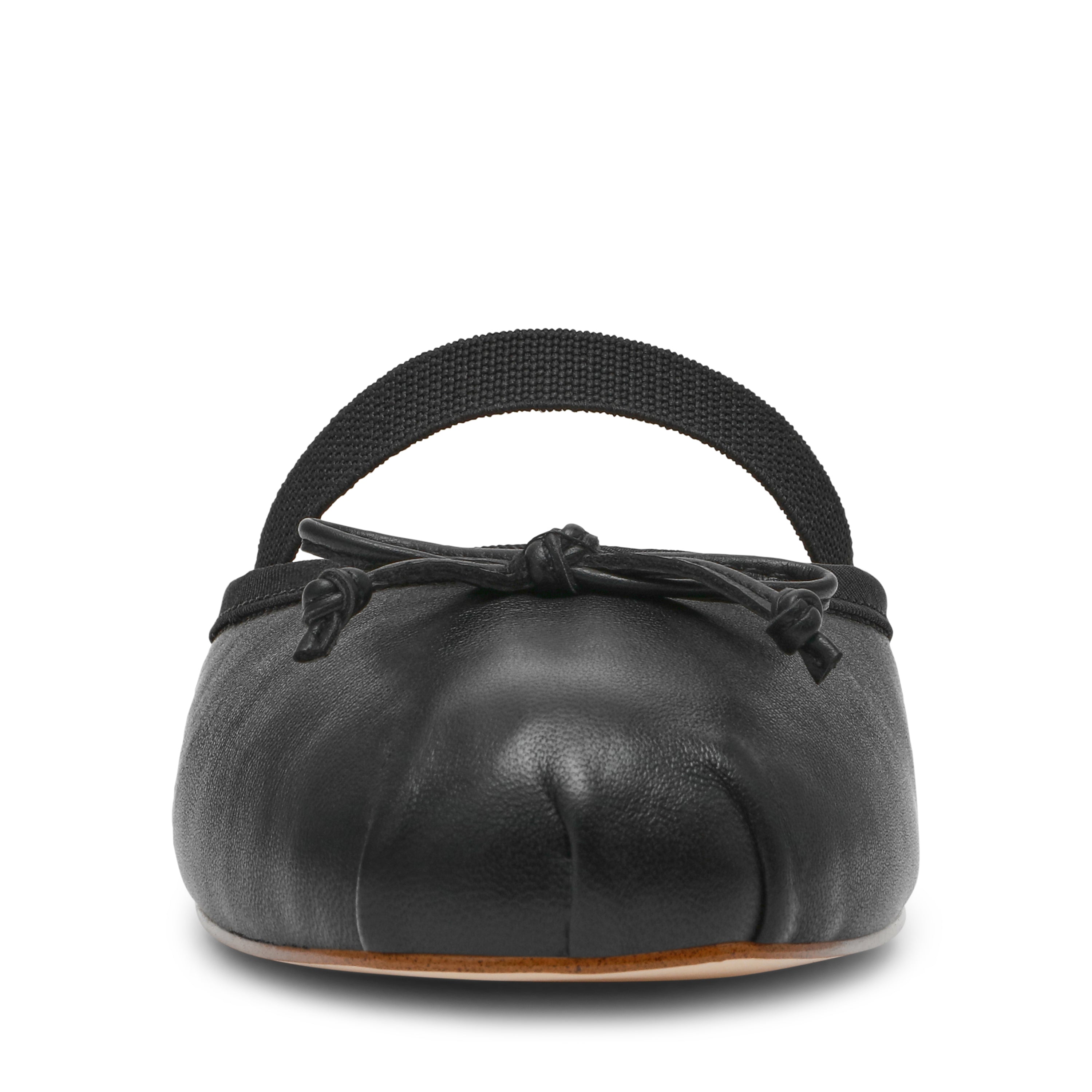 CUTESY BLACK LEATHER FLATS - view 3