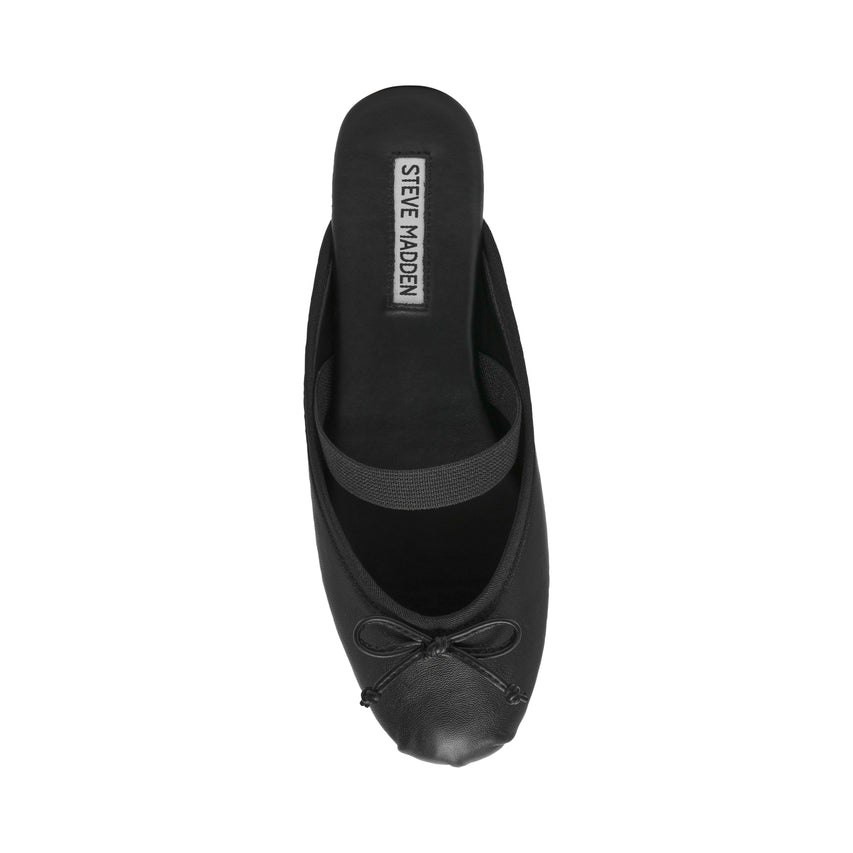 CUTESY BLACK LEATHER FLATS - view 5