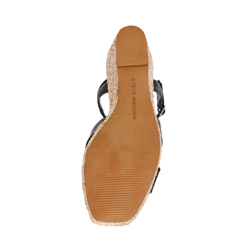 CYLO BLACK LEATHER SANDALS - view 6
