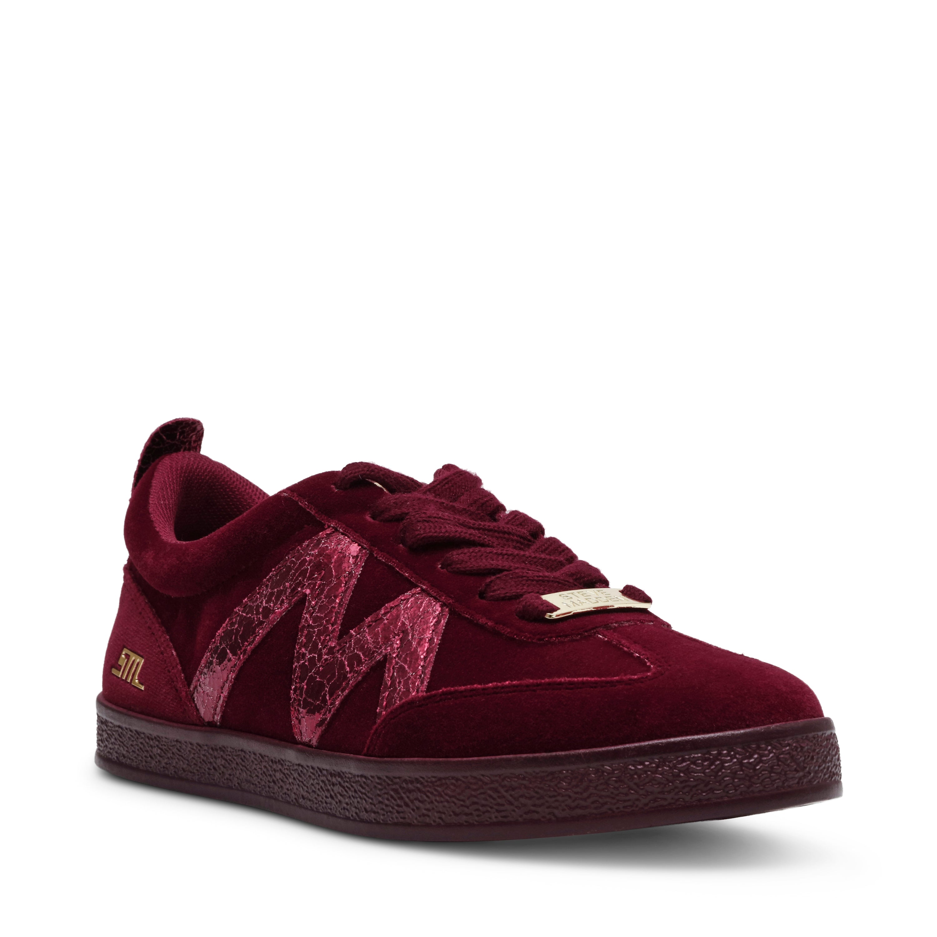 DEGREE BURGUNDY VELVET SNEAKERS- Hover Image