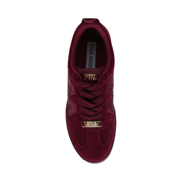 DEGREE BURGUNDY VELVET SNEAKERS