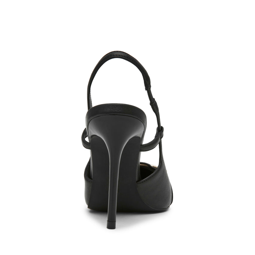 DOSSIER BLACK LEATHER HEELS - view 4