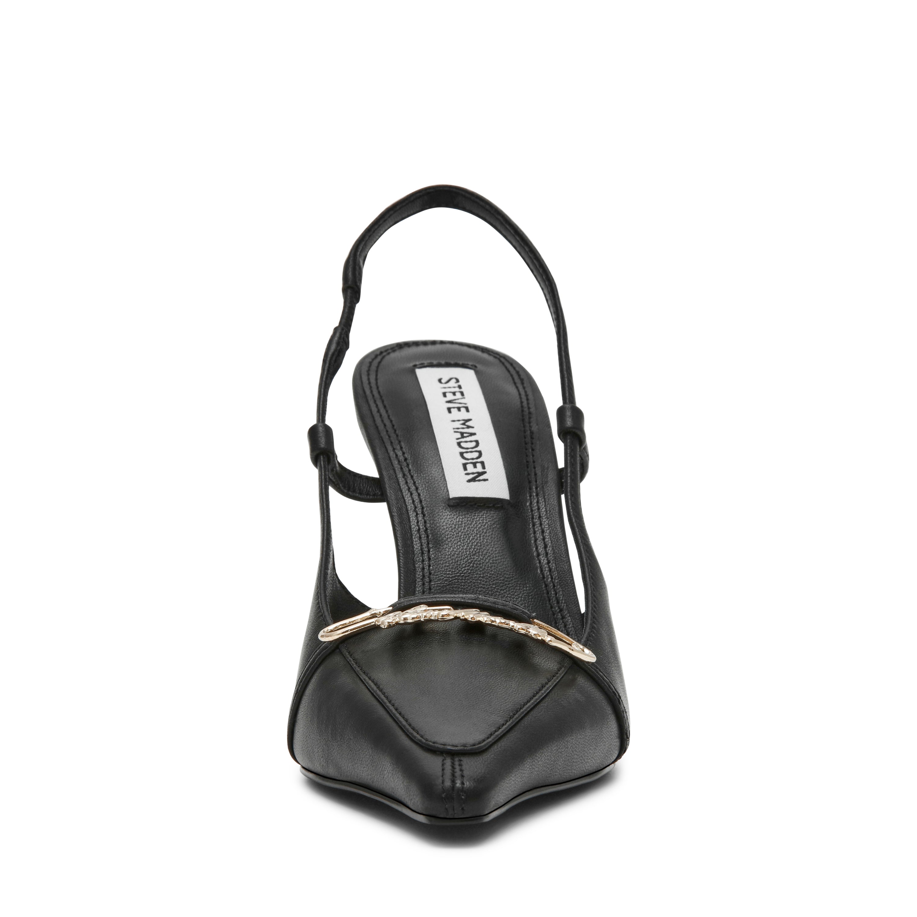 DOSSIER BLACK LEATHER HEELS - view 3