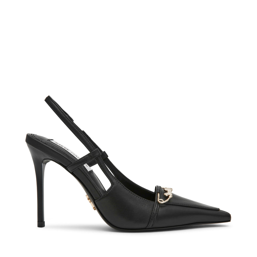 DOSSIER BLACK LEATHER HEELS