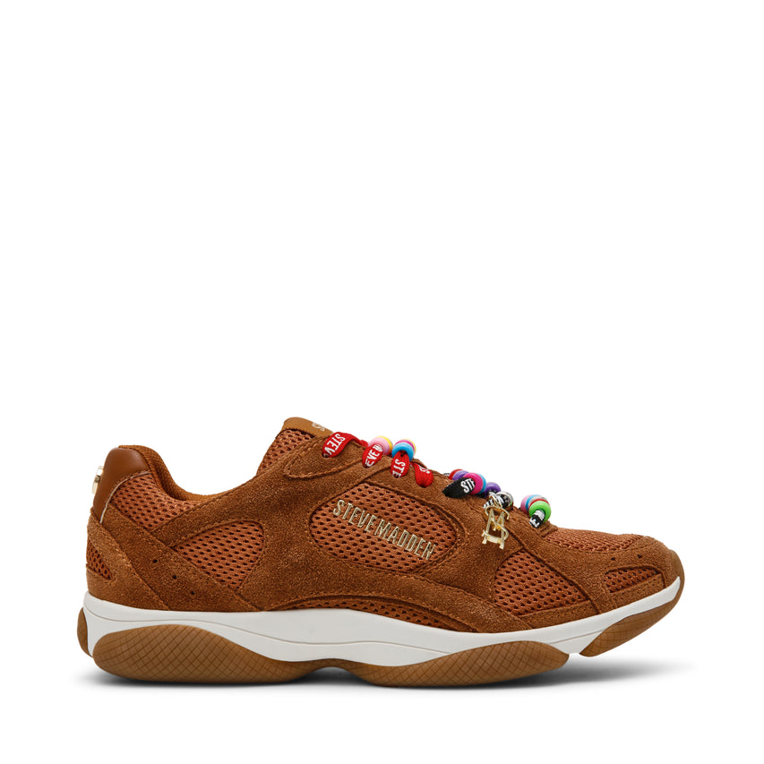 DRIBBLER-B CHESTNUT SUEDE SNEAKERS
