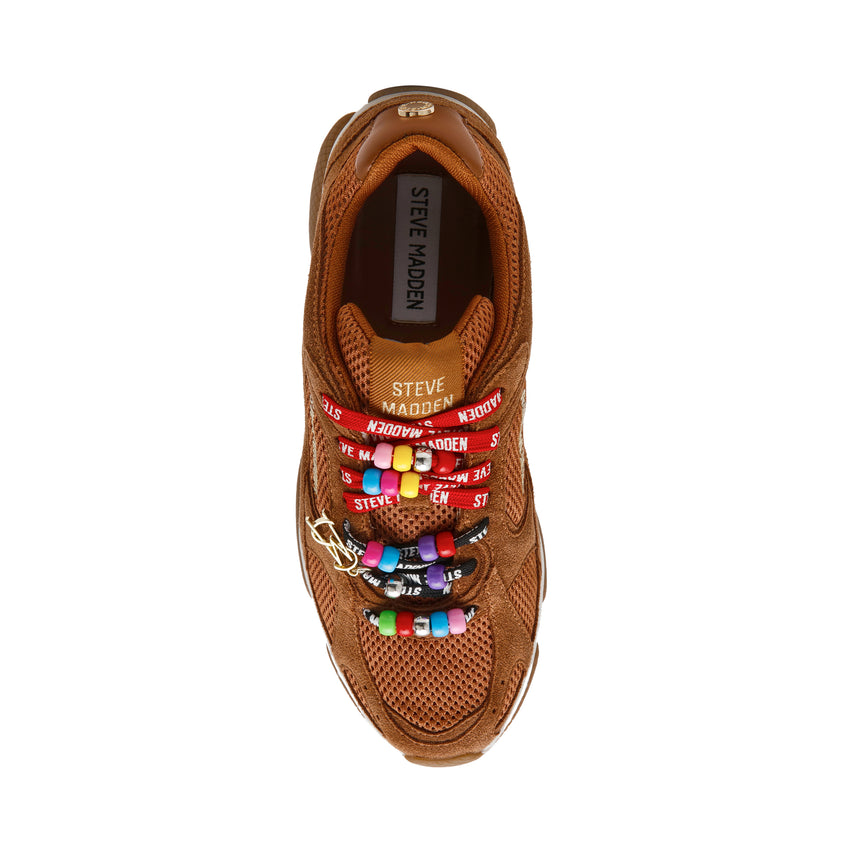 DRIBBLER-B CHESTNUT SUEDE SNEAKERS - view 5
