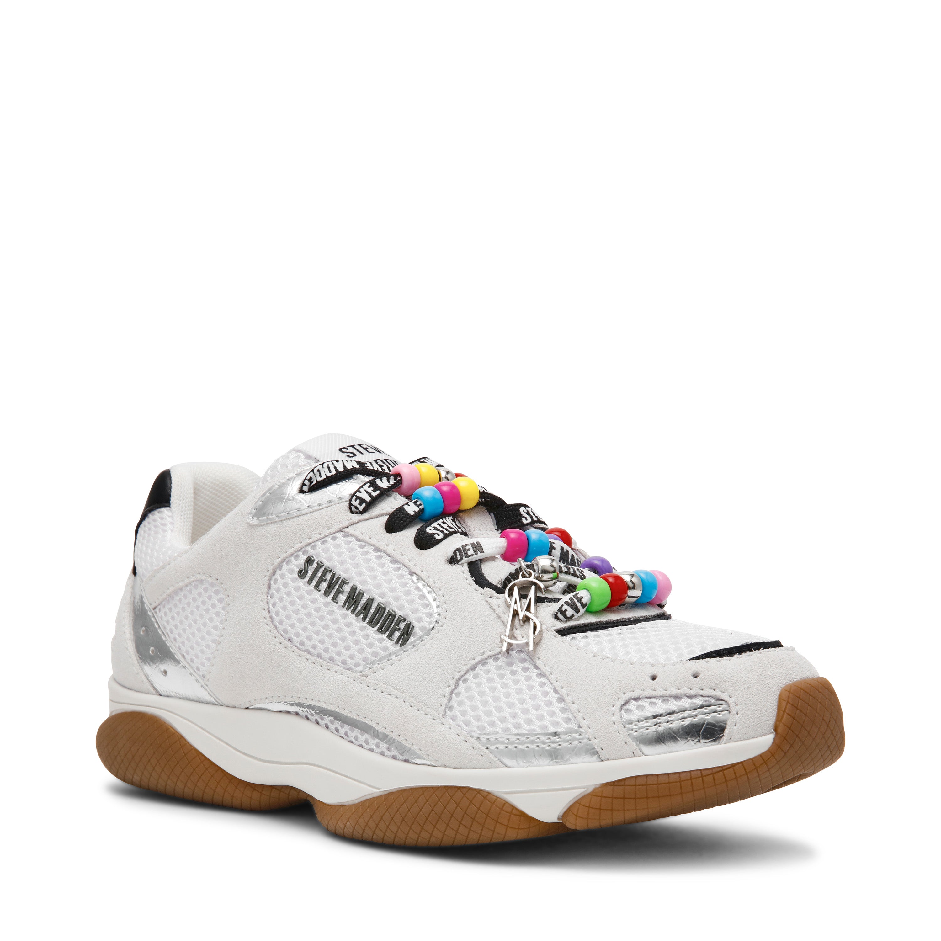 DRIBBLER-B SILVER/WHITE SNEAKERS - view 2