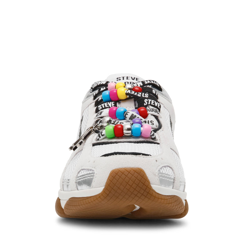 DRIBBLER-B SILVER/WHITE SNEAKERS - view 3