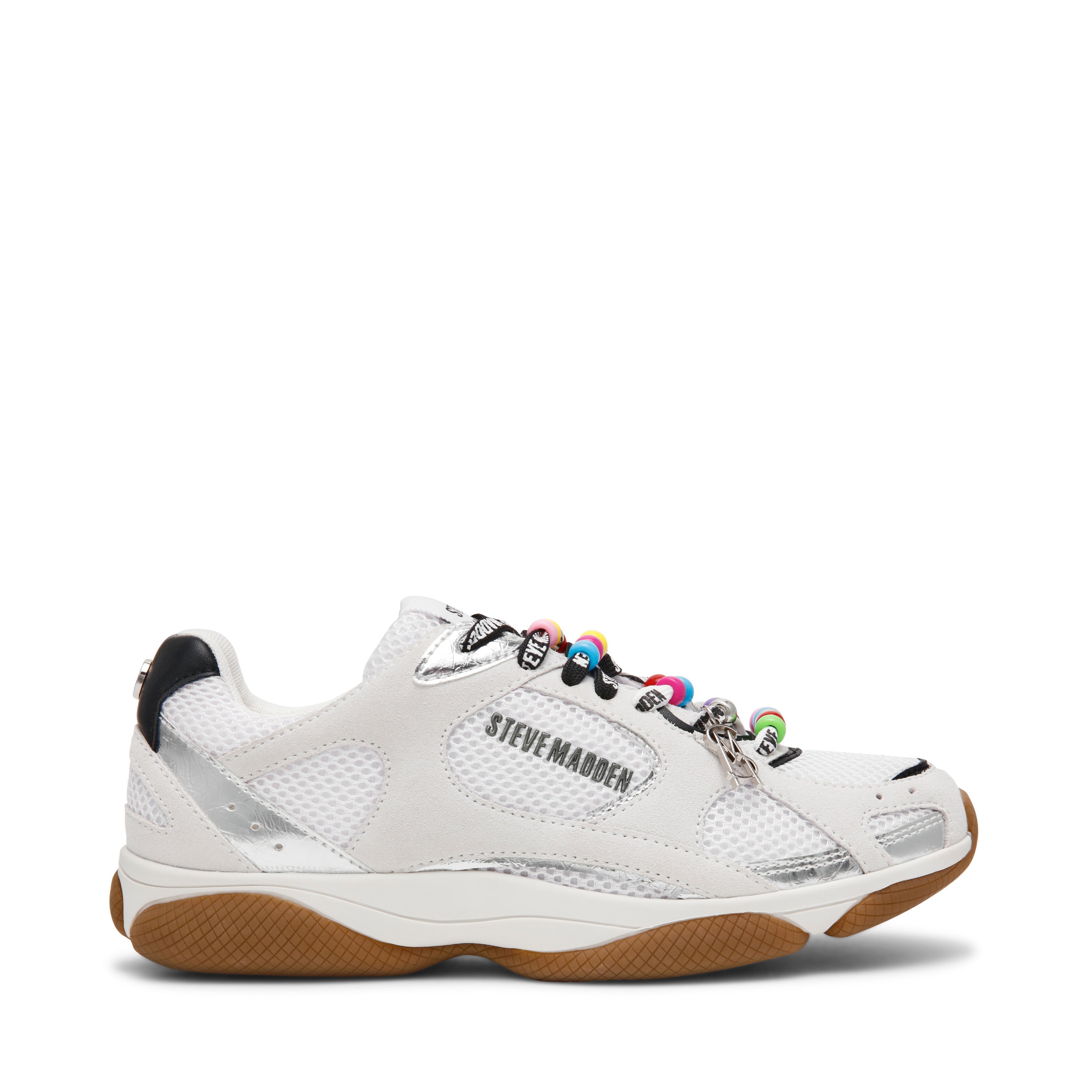 DRIBBLER-B SILVER/WHITE SNEAKERS