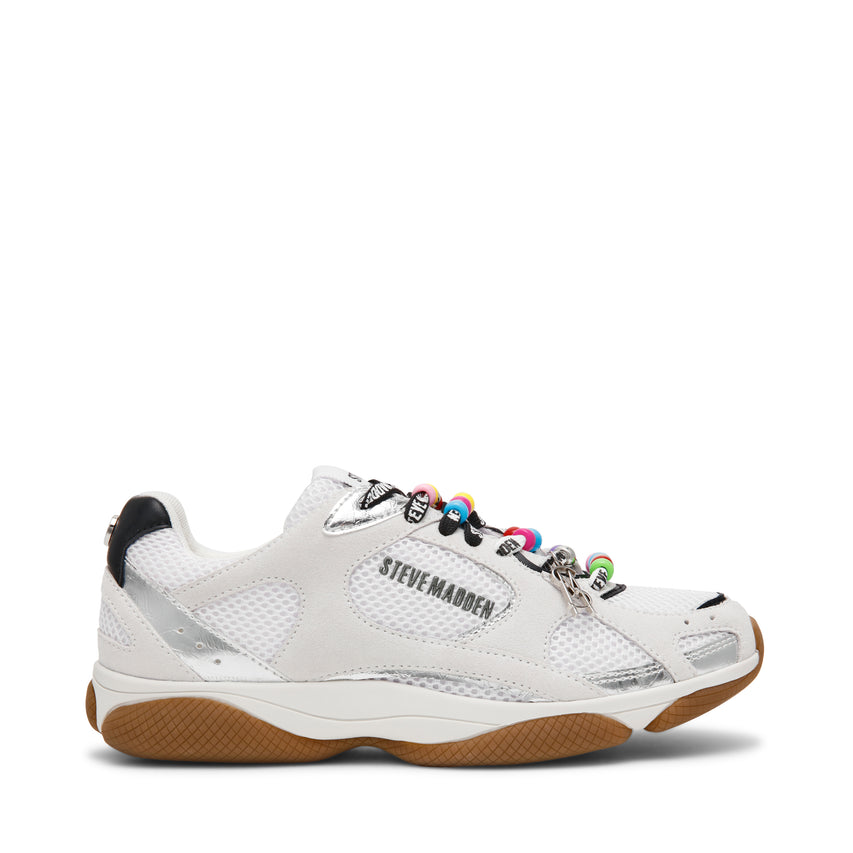 DRIBBLER-B SILVER/WHITE SNEAKERS