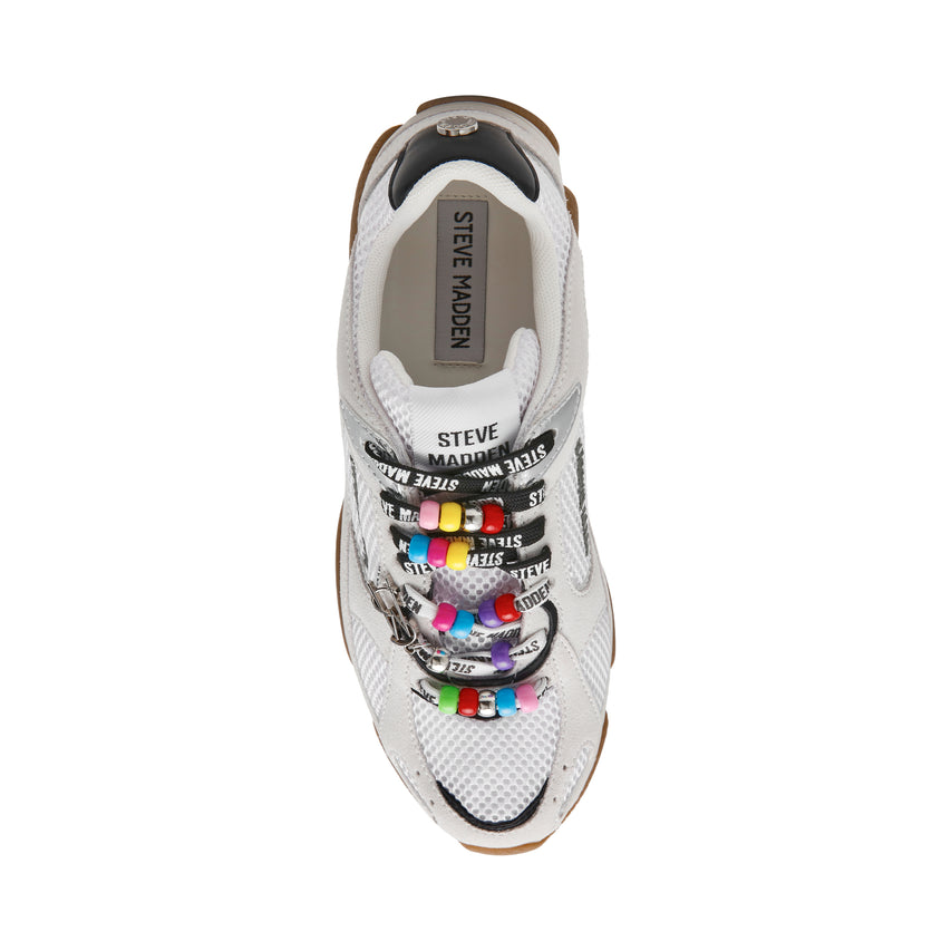 DRIBBLER-B SILVER/WHITE SNEAKERS - view 5