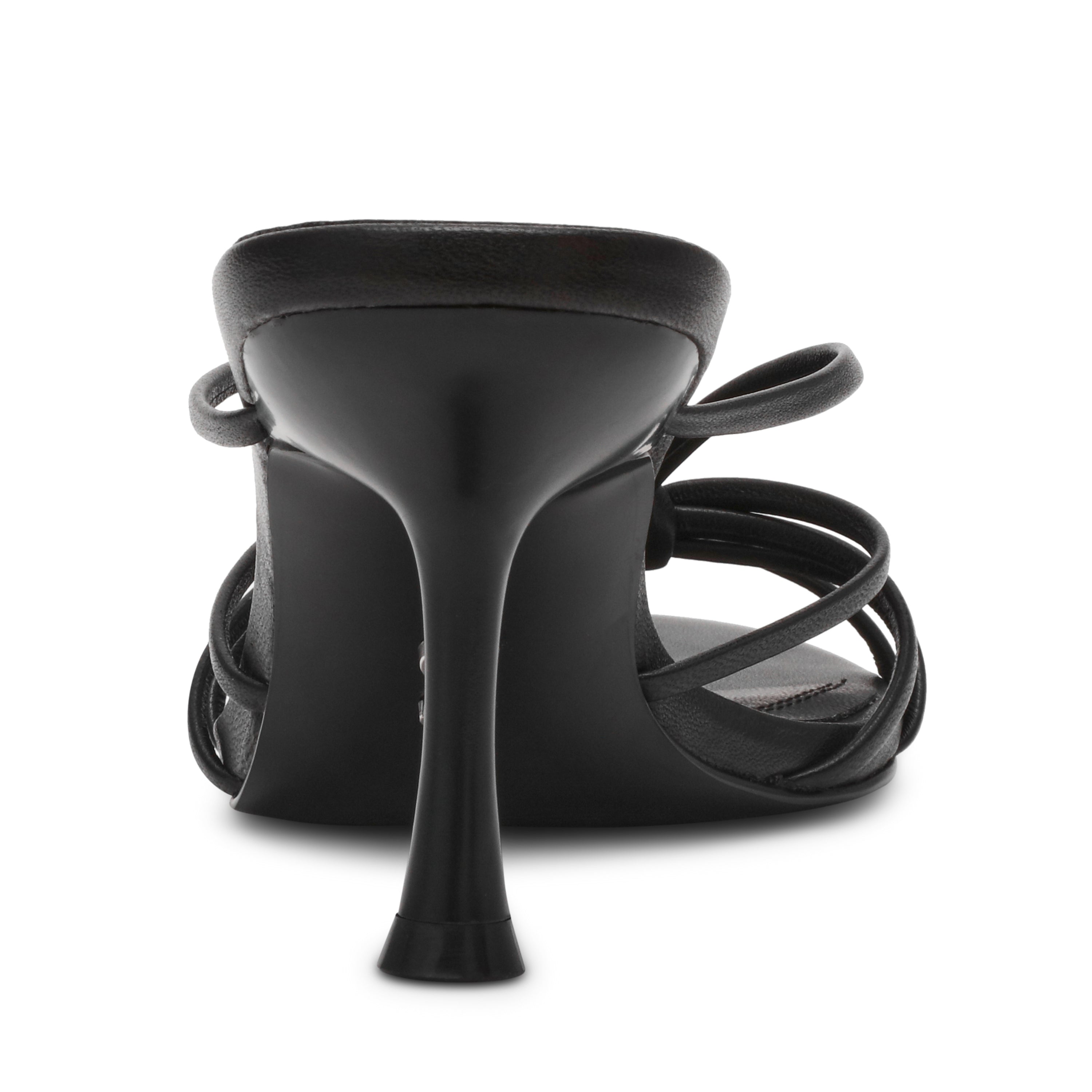 EDNA BLACK LEATHER HEELS - view 4