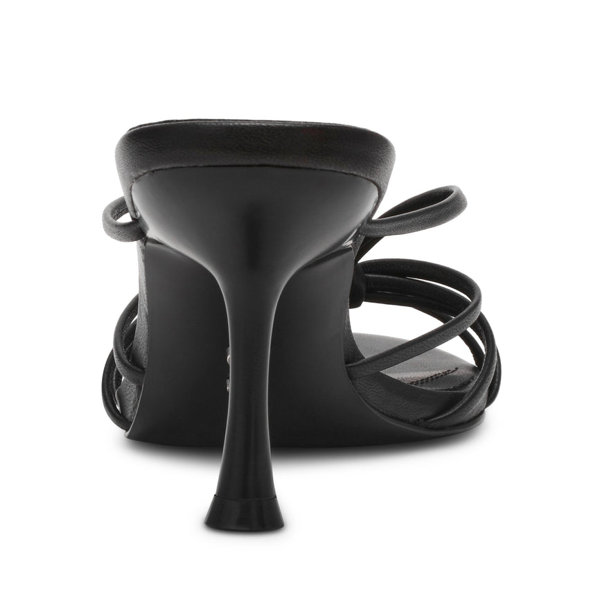 EDNA BLACK LEATHER HEELS - view 4
