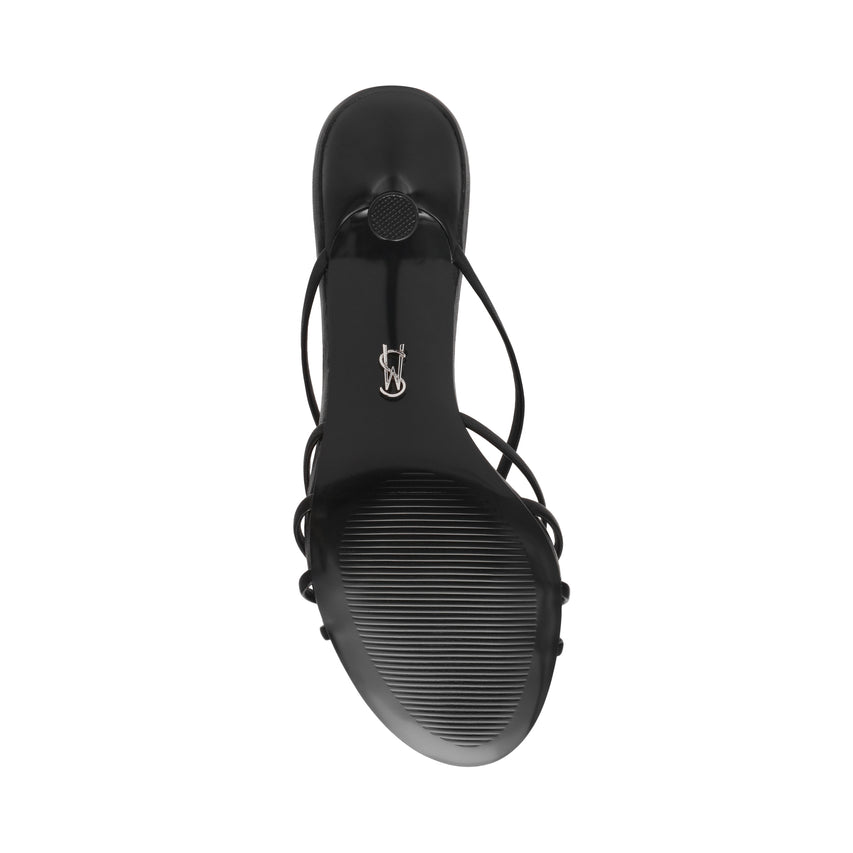 EDNA BLACK LEATHER HEELS - view 6