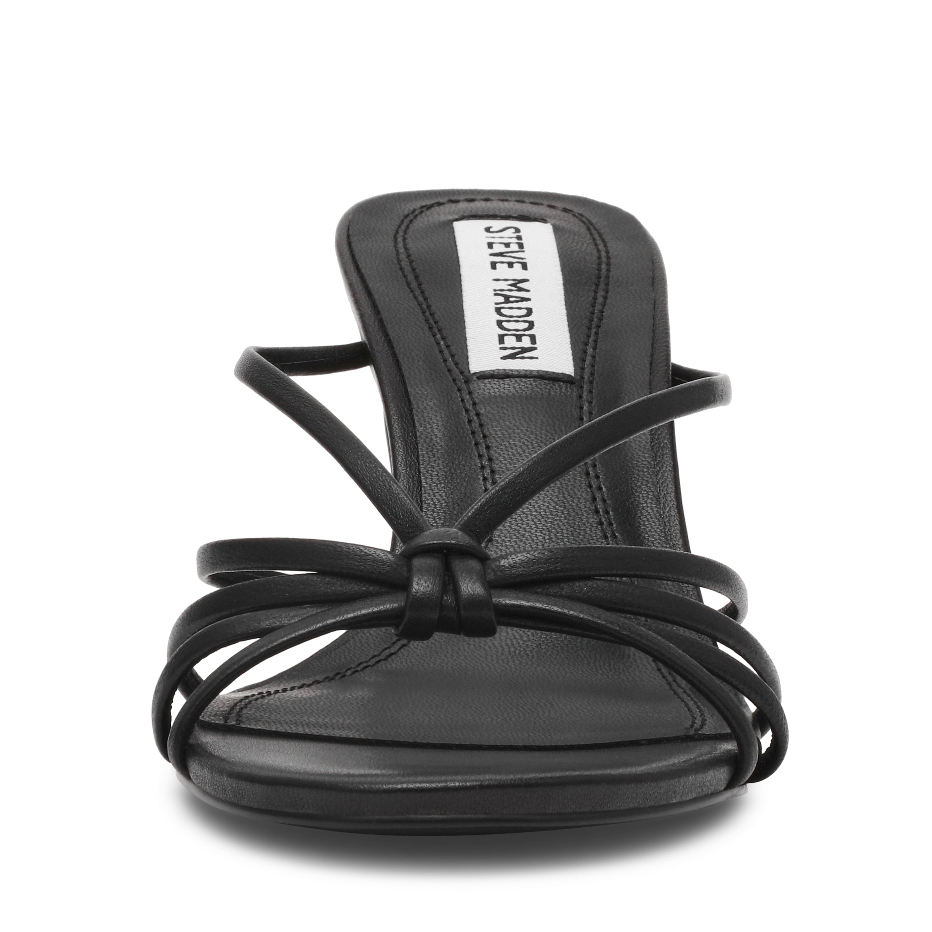 EDNA BLACK LEATHER HEELS - view 3