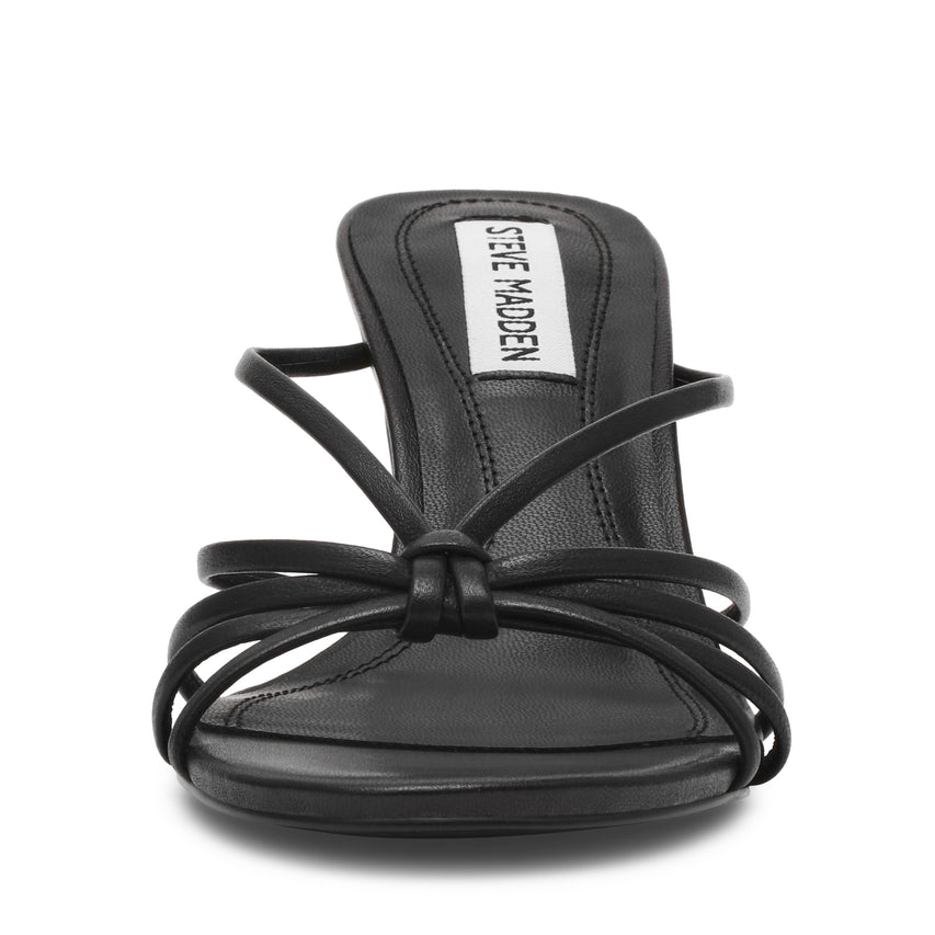 EDNA BLACK LEATHER HEELS - view 3