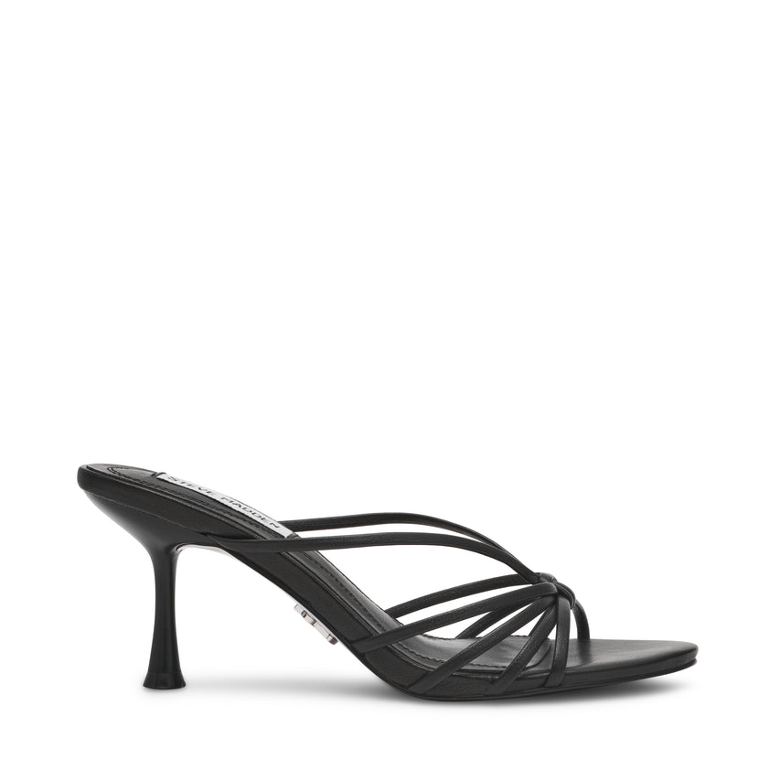 EDNA BLACK LEATHER HEELS