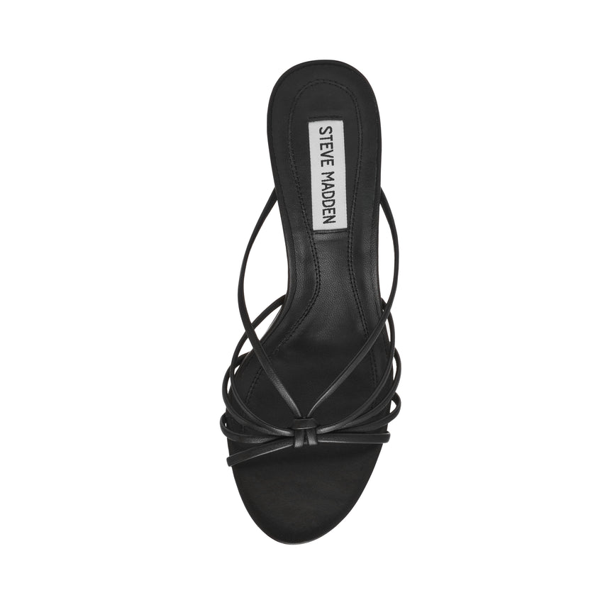 EDNA BLACK LEATHER HEELS - view 5