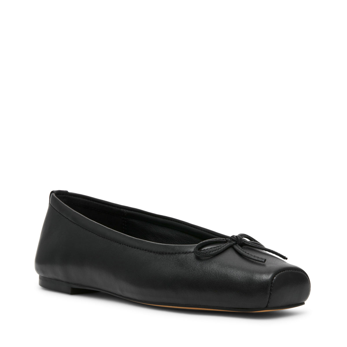 ELEVE BLACK LEATHER FLATS - view 2