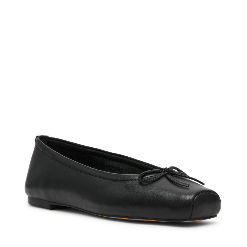ELEVE BLACK LEATHER FLATS - view 2