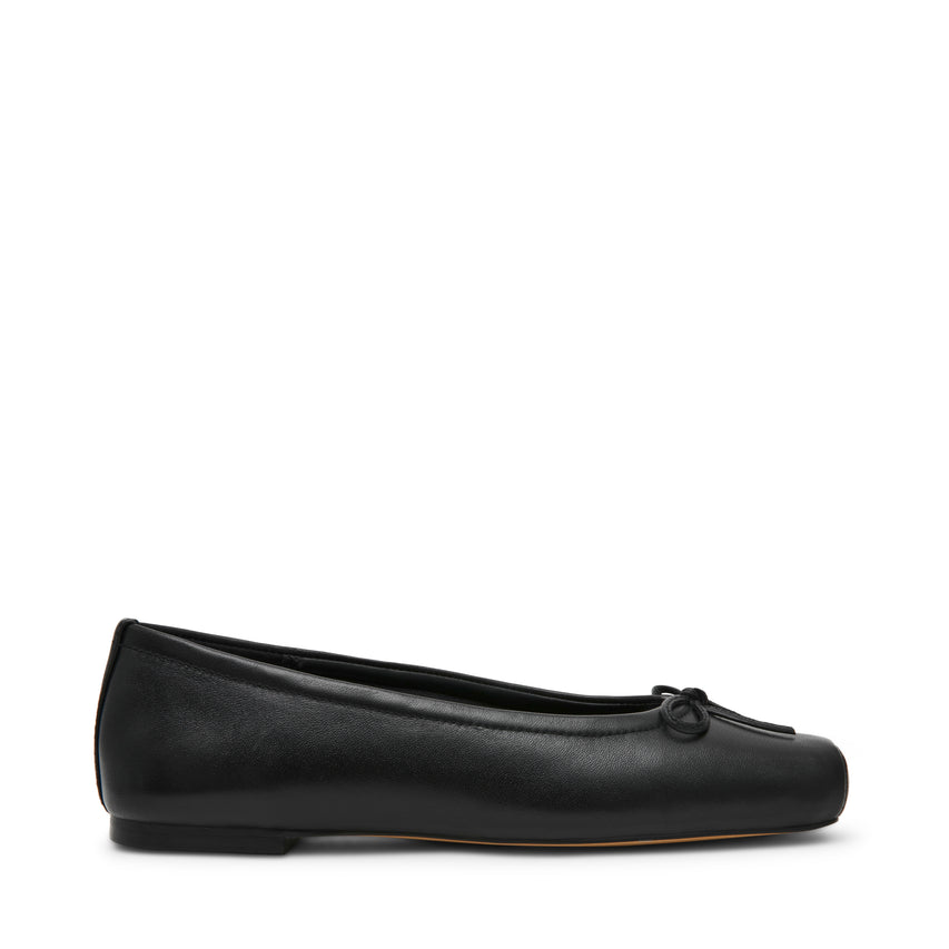 ELEVE BLACK LEATHER FLATS