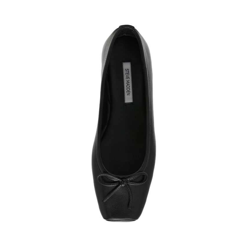 ELEVE BLACK LEATHER FLATS - view 5