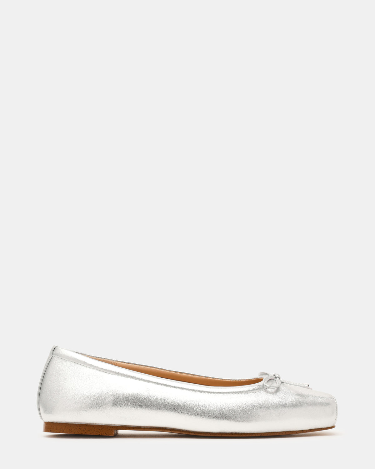 ELEVE SILVER LEATHER FLATS