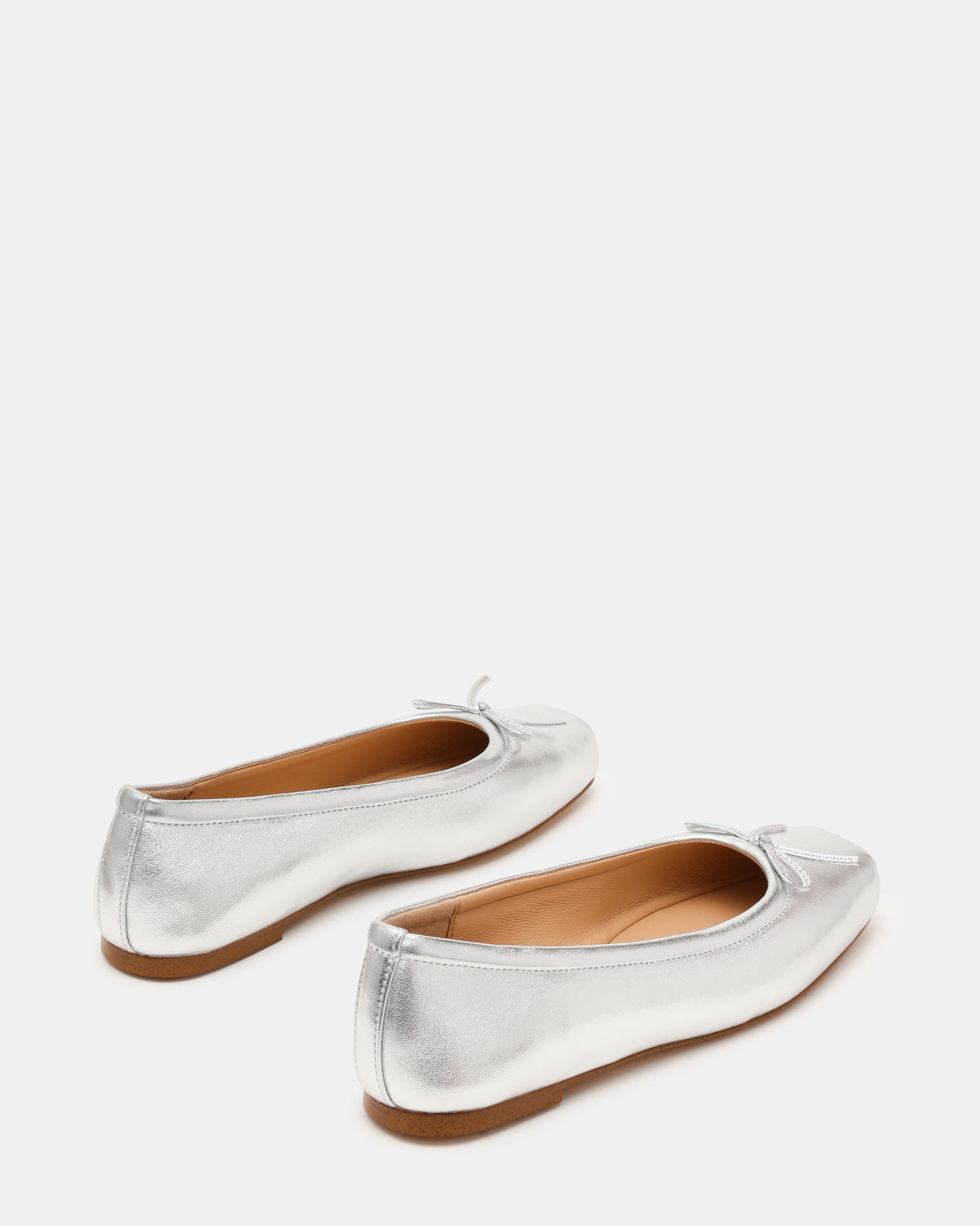 ELEVE SILVER LEATHER FLATS - view 3