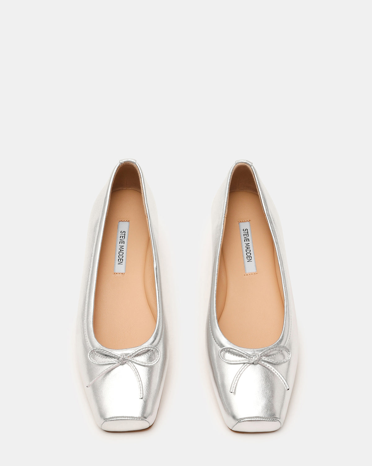 ELEVE SILVER LEATHER FLATS - view 4
