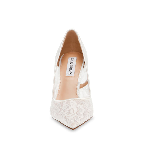 EVELYN-L WHITE LACE HEELS