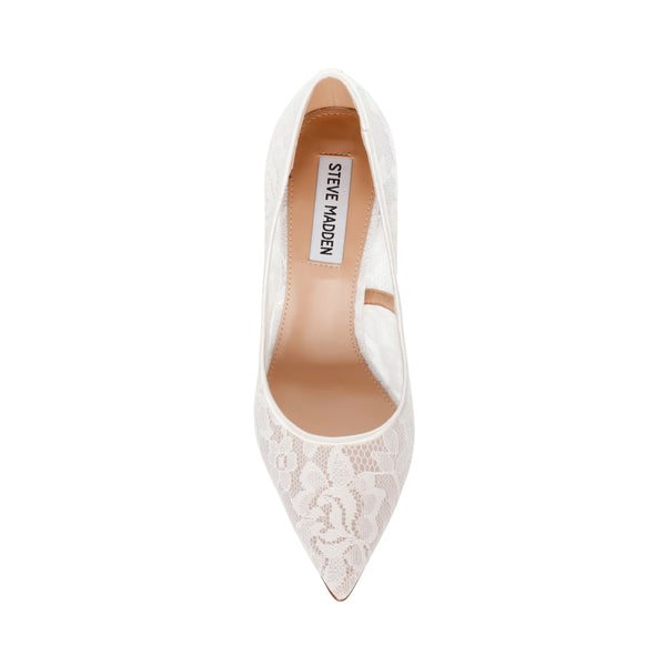 EVELYN-L WHITE LACE HEELS