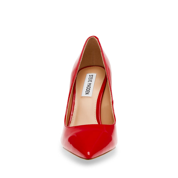 EVELYN RED PATENT HEELS