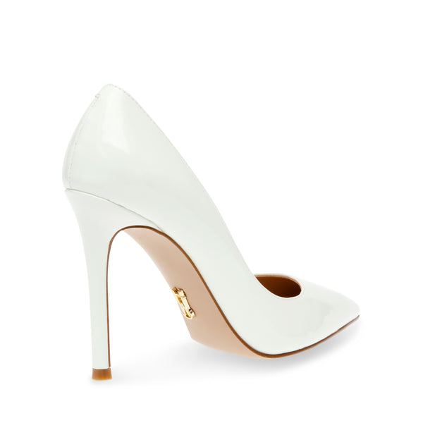 EVELYN WHITE PATENT HEELS